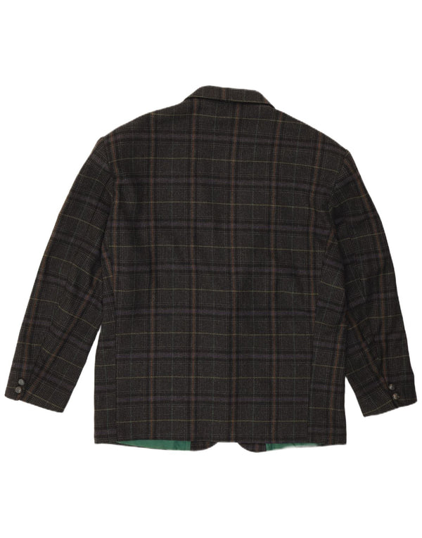 Jachetă pentru bărbați VINTAGE cu 2 nasturi IT 54 2XL Lână cu carouri gri