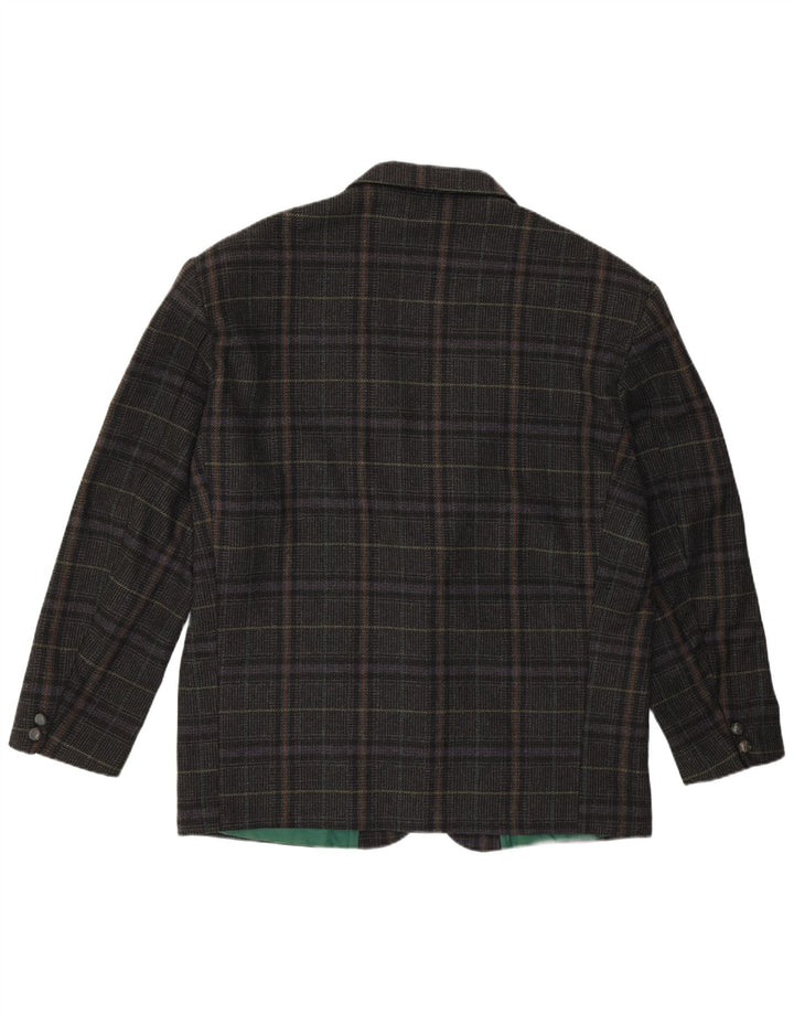 Jachetă pentru bărbați VINTAGE cu 2 nasturi IT 54 2XL Lână cu carouri gri