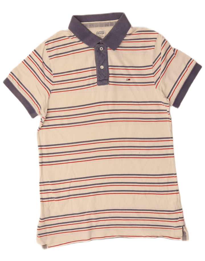 Tricou polo Tommy Hilfiger pentru bărbați, bumbac cu dungi albe