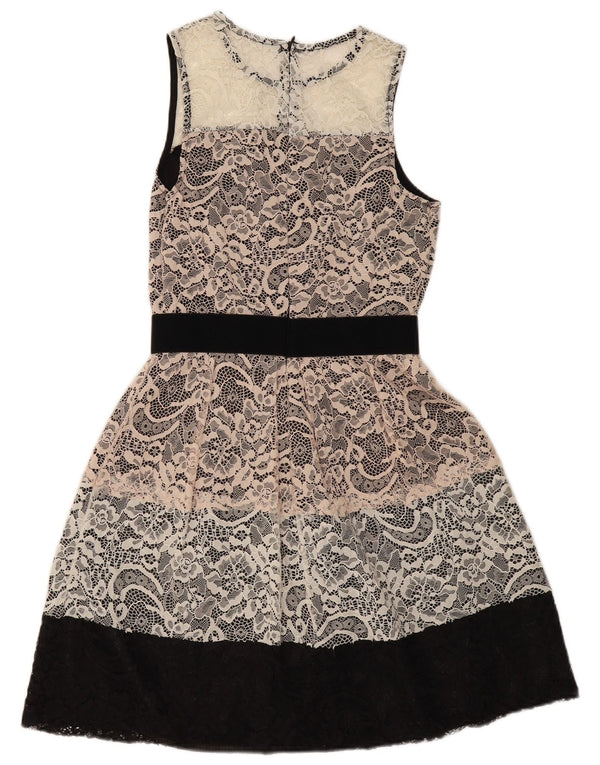 Rochie vintage din dantelă pentru femei UK 8 Mic, alb, floral