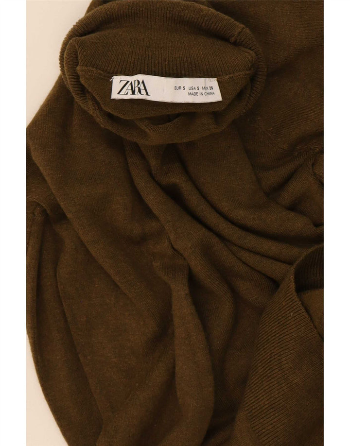 Pulover pentru femei cu gât rulat Zara UK 10 Mic Kaki