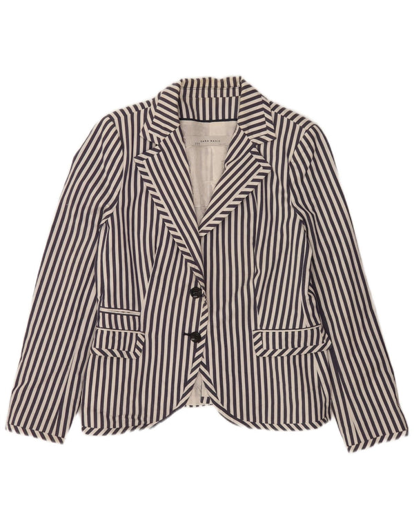 Sacou blazer pentru femei Zara, cu 2 nasturi, UK 18 XL, bleumarin, cu dungi