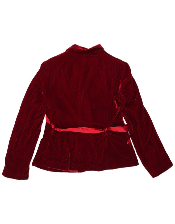 Massimo Dutti Jachetă de damă din catifea cu 1 nasture EU 44 XL Viscoză roșie