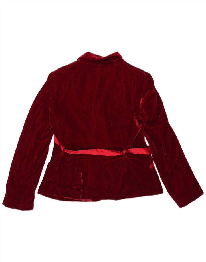 Massimo Dutti Jachetă de damă din catifea cu 1 nasture EU 44 XL Viscoză roșie