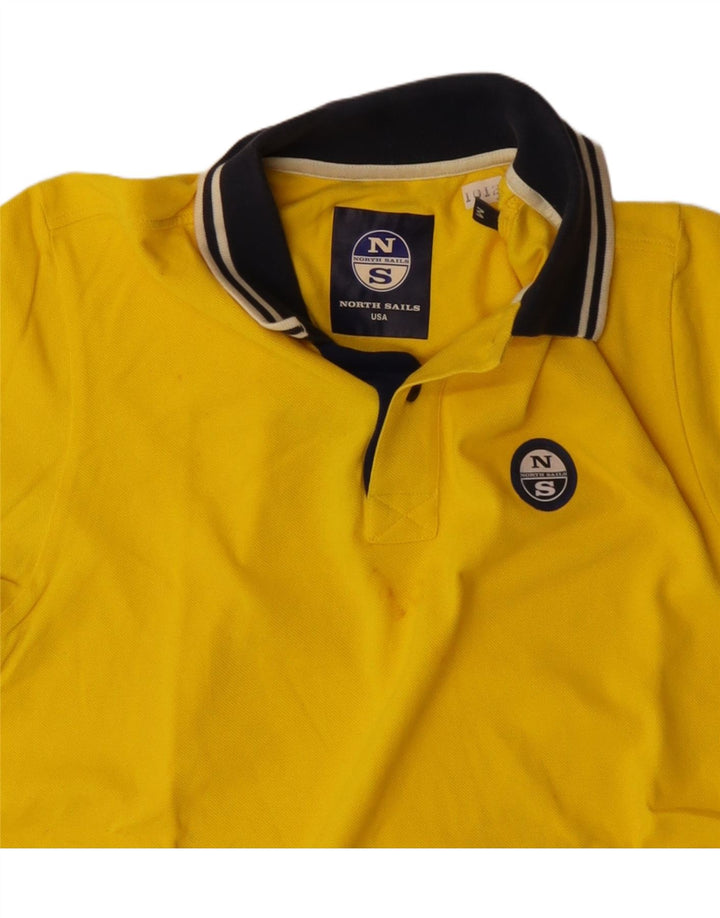 Cămașă polo North Sails pentru bărbați, bumbac color block, galben mediu