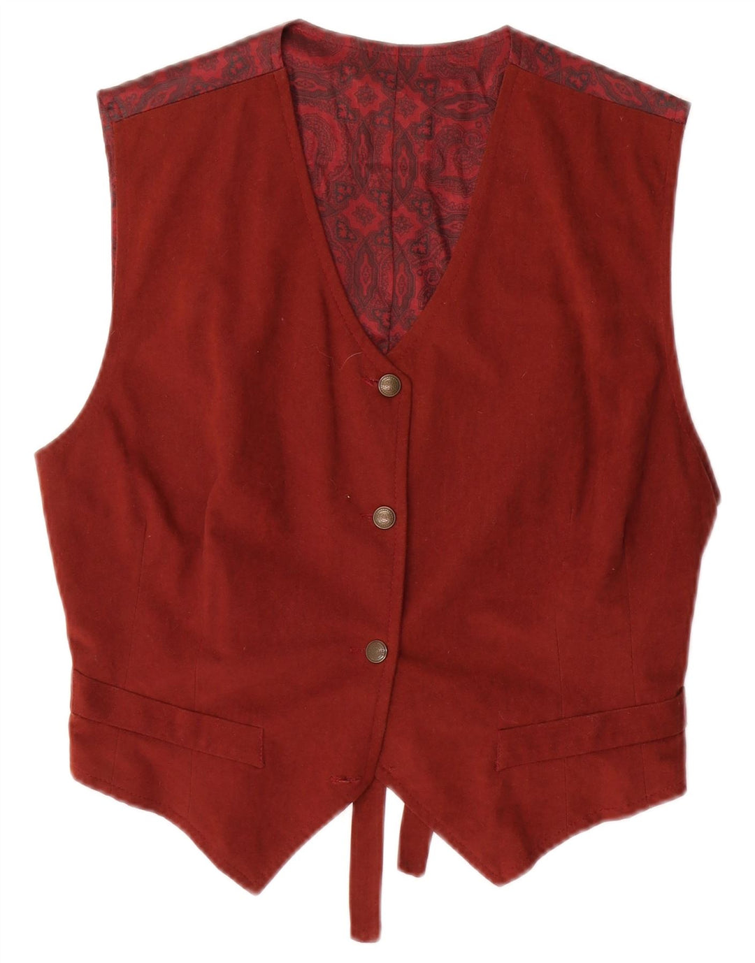 Vestă vintage pentru femei UK 12 Medium Burgundy Poliester