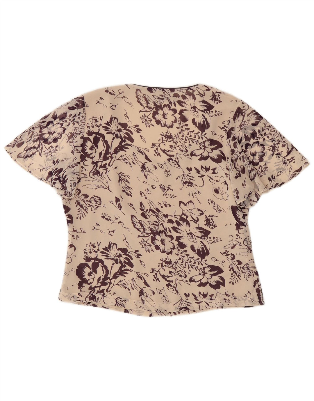 Bluză scurtă pentru femei Jacques Vert, UK 10, poliester floral, alb, mic