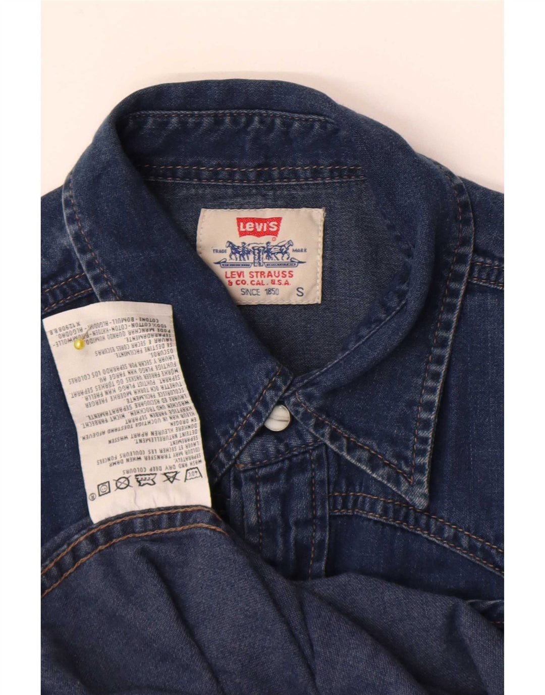 Cămașă de blugi pentru bărbați Levi's, bumbac albastru mic