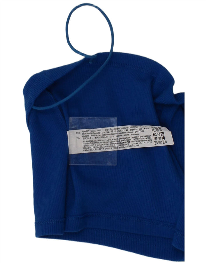 Top bralette pentru femei Zara, mic, albastru, bumbac