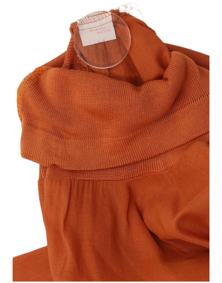 Rochie vintage pentru femei fără bretele UK 12 Lână portocalie medie