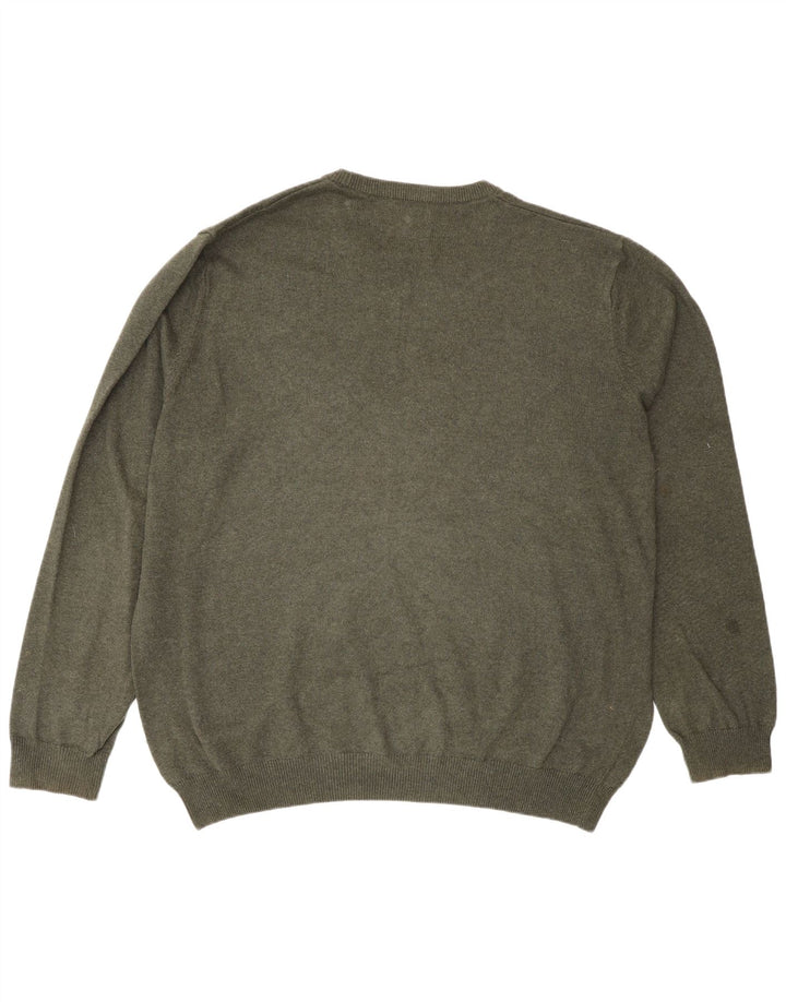 Pulover pentru bărbați Marks & Spencer cu gât crew, bumbac verde 2XL