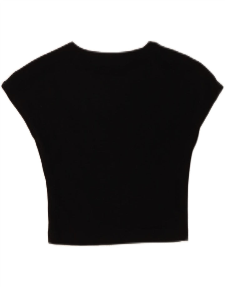 Tricou Crop pentru femei Zara UK 12 Bumbac mediu negru