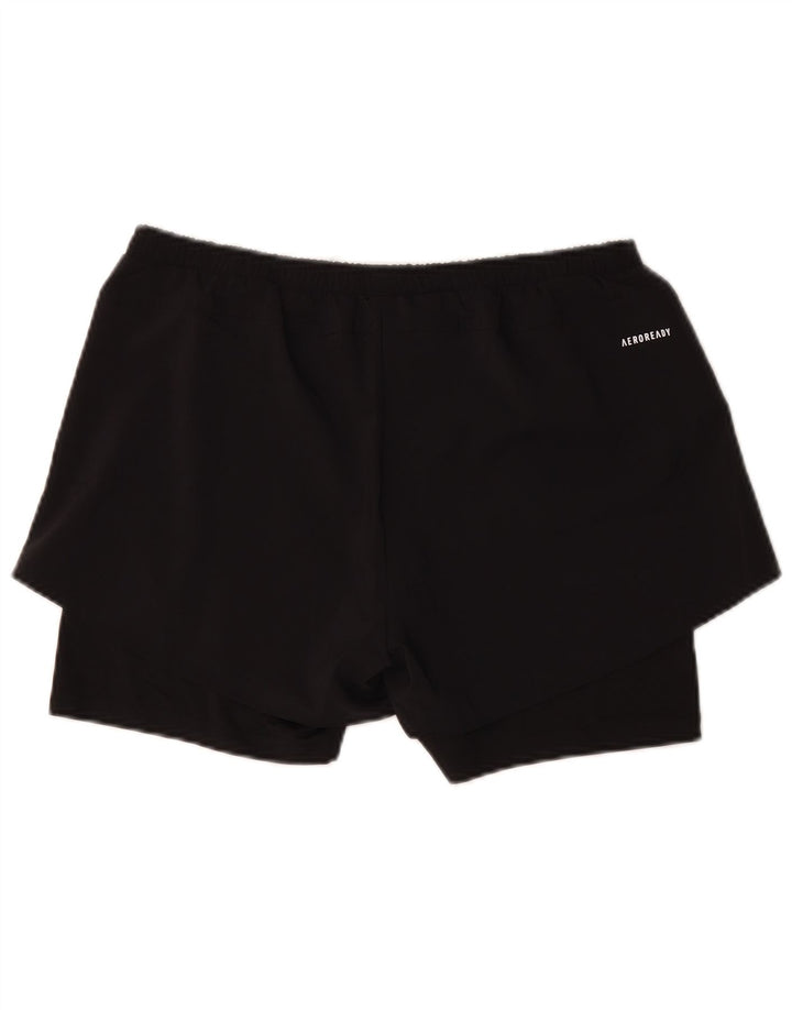 Pantaloni scurți sport Adidas pentru femei UK 12/14 Poliester mediu negru
