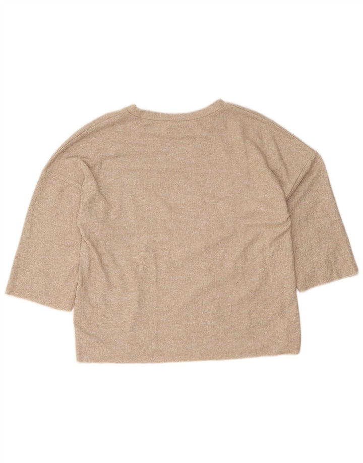 Pulover Trafaluc pentru femei Zara, cu mâneci 3/4 UK 10, mic, bej, pete