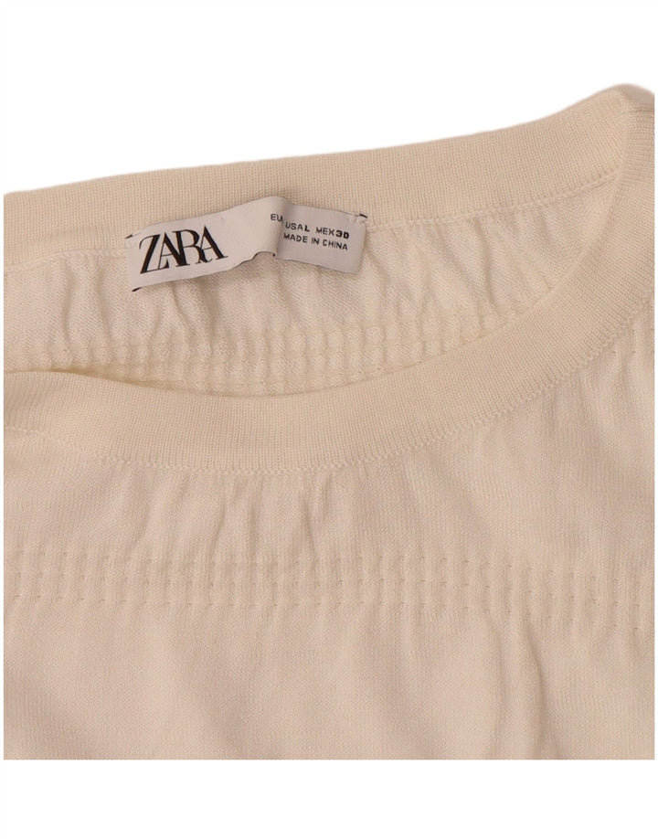Bluză cu mânecă lungă pentru femei Zara UK 16 Large White