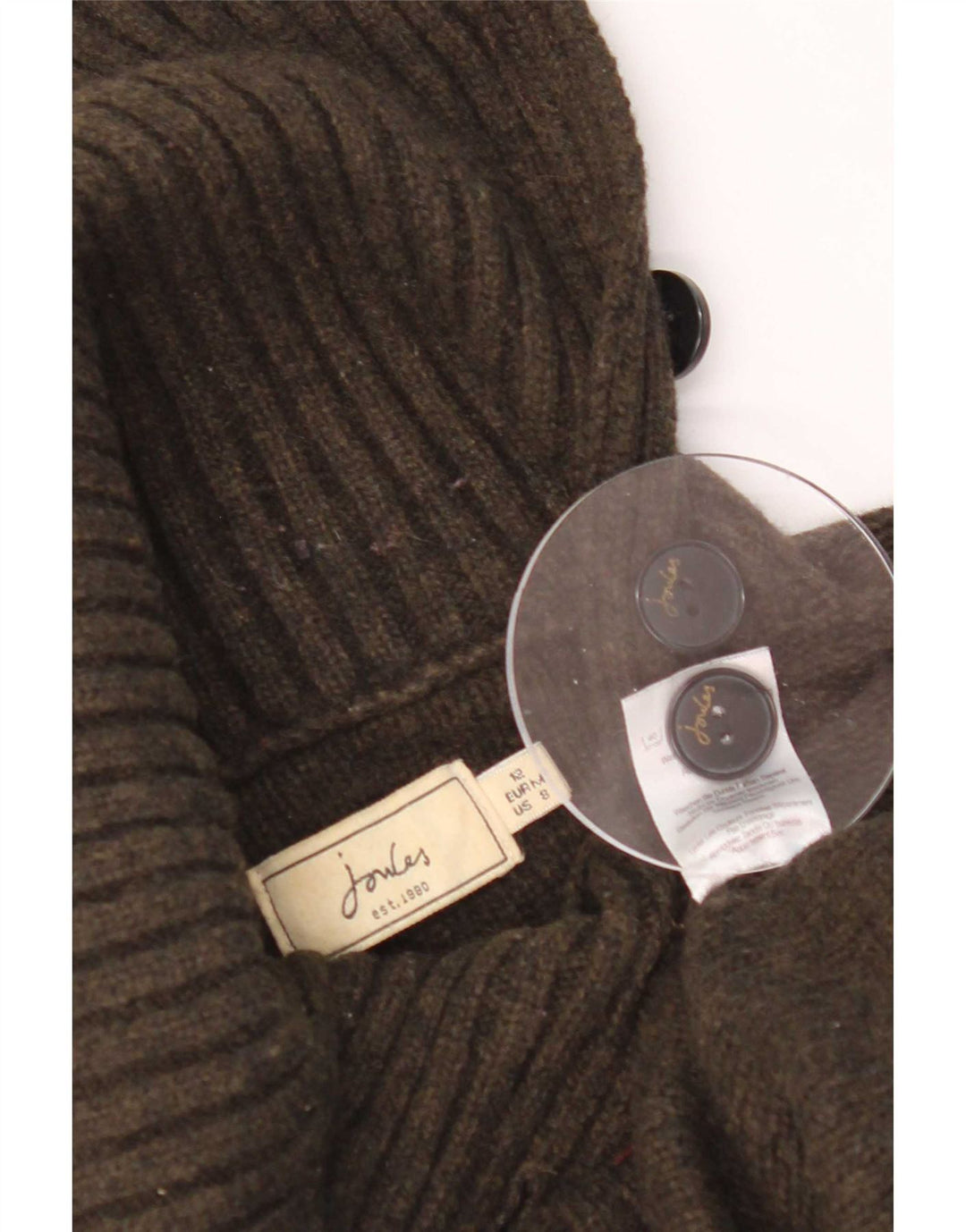 Pulover Jumper Crop pentru femei Joules cu gât rulat UK 12 Medium Kaki Lână