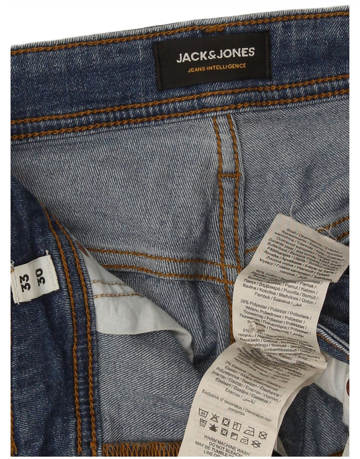 Blugi slim pentru bărbați Jack & Jones W33 L30 bumbac albastru