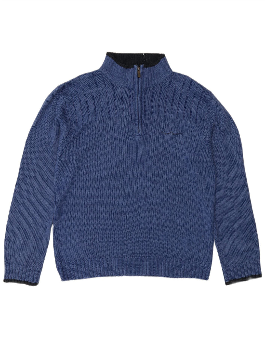 Pulover pentru bărbați Pierre Cardin, cu fermoar, cu gât, mare, albastru