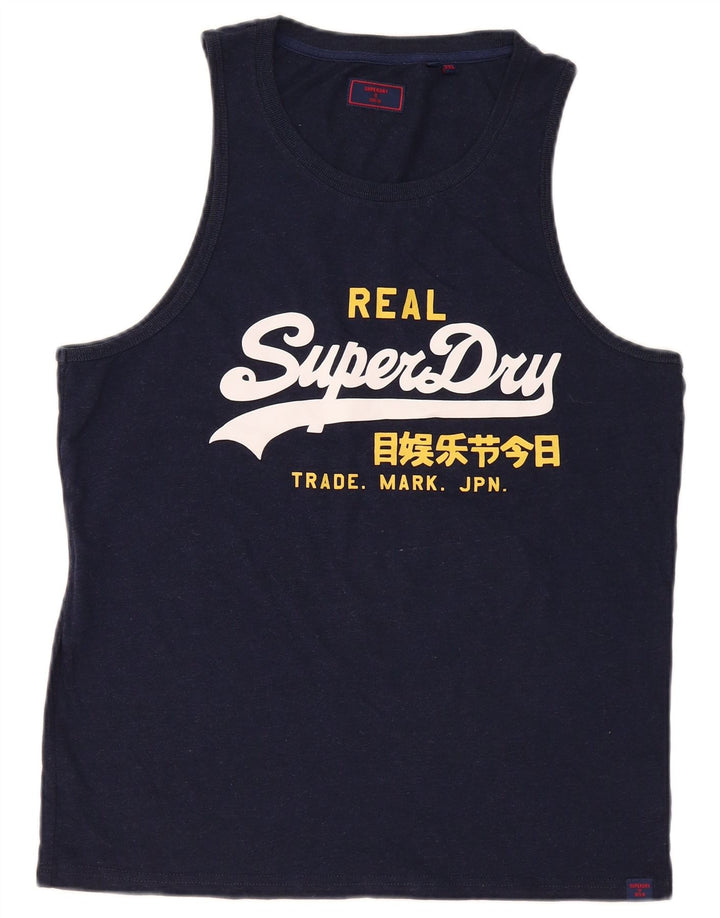 Vestă grafică pentru bărbați Superdry, 2XL, bumbac, albastru