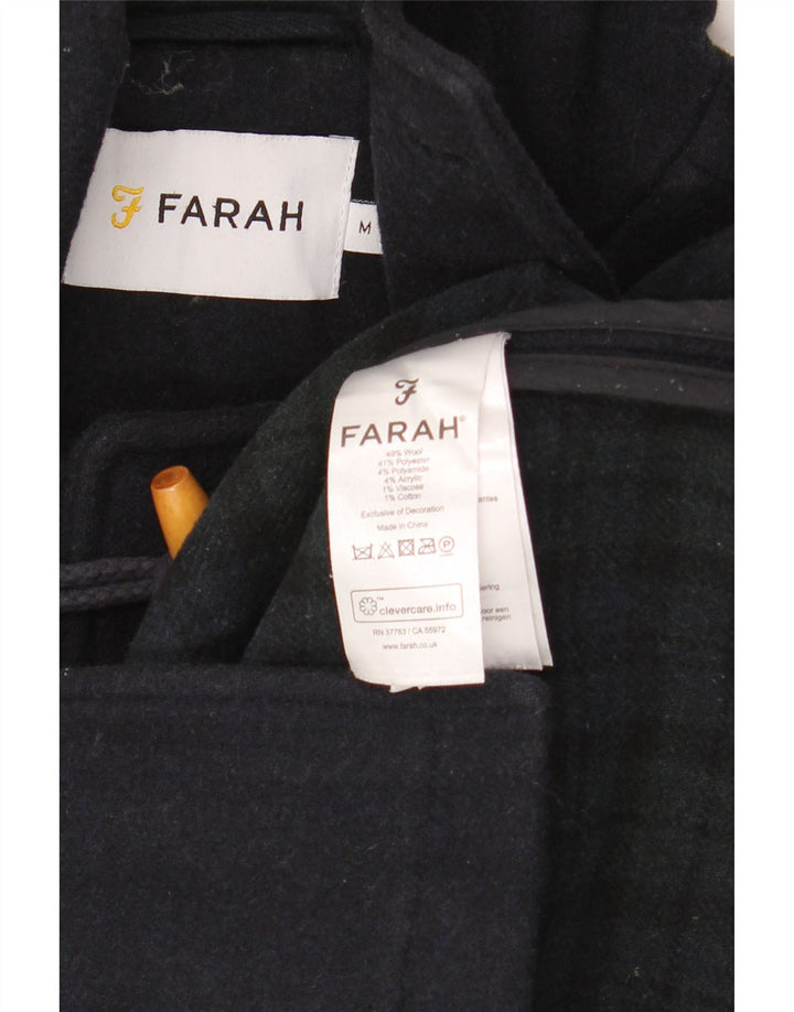 Jachetă duffle cu glugă pentru bărbați Farah UK 38 Mediu Lână bleumarin
