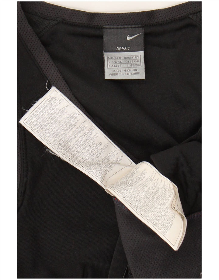 NIKE Dri Fit Crop Vest Top pentru femei UK 16/18 XL, negru, poliester color bloc
