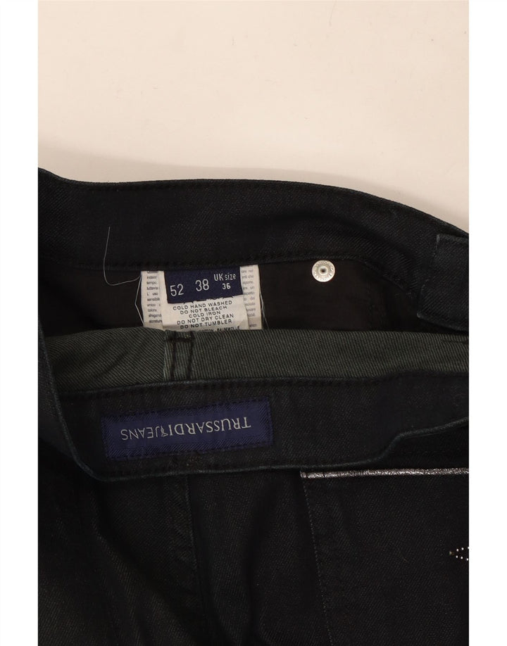 TRUSSARDI Blugi drepti pentru bărbați W36 L33 bumbac negru