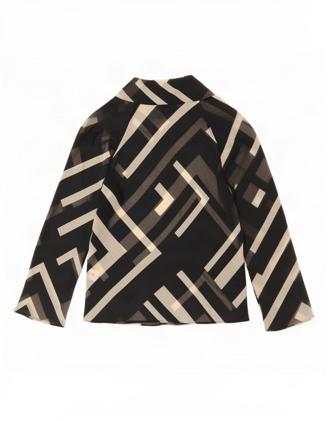 Bluză pentru femei Zara UK 10 Poliester geometric negru mic