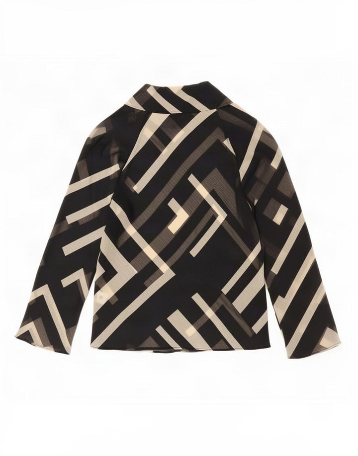 Bluză pentru femei Zara UK 10 Poliester geometric negru mic