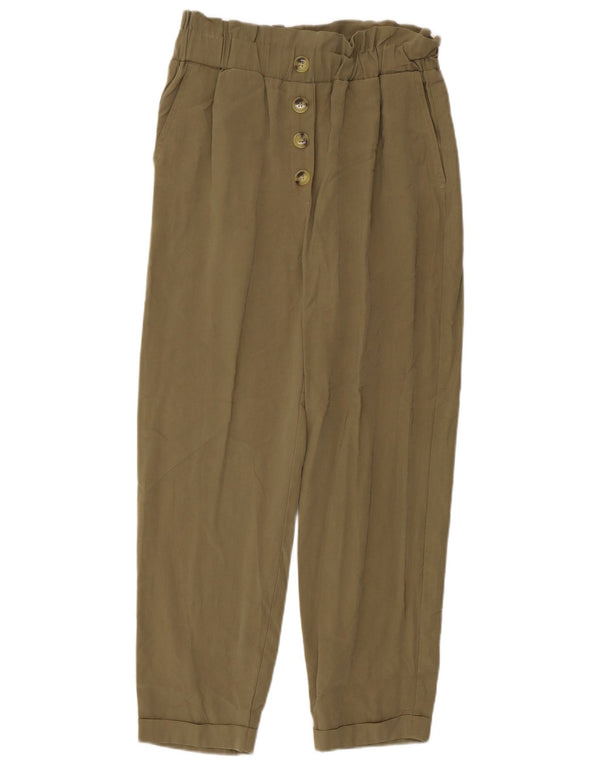 Pantaloni casual pentru femei Zara Mici L26 L25 Kaki Viscoză