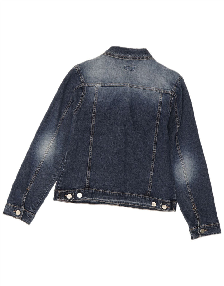 Jachetă de blugi vintage pentru femei UK 10 Small Blue Bumbac