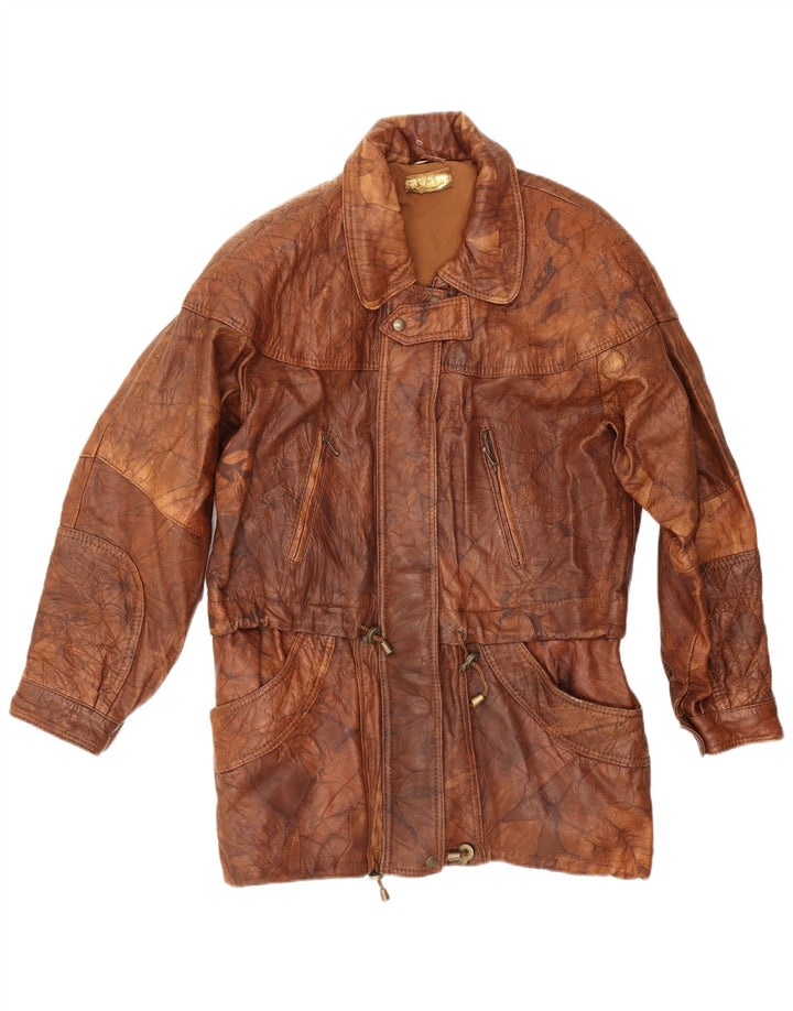 Jachetă de piele vintage pentru bărbați UK 40 mare maro