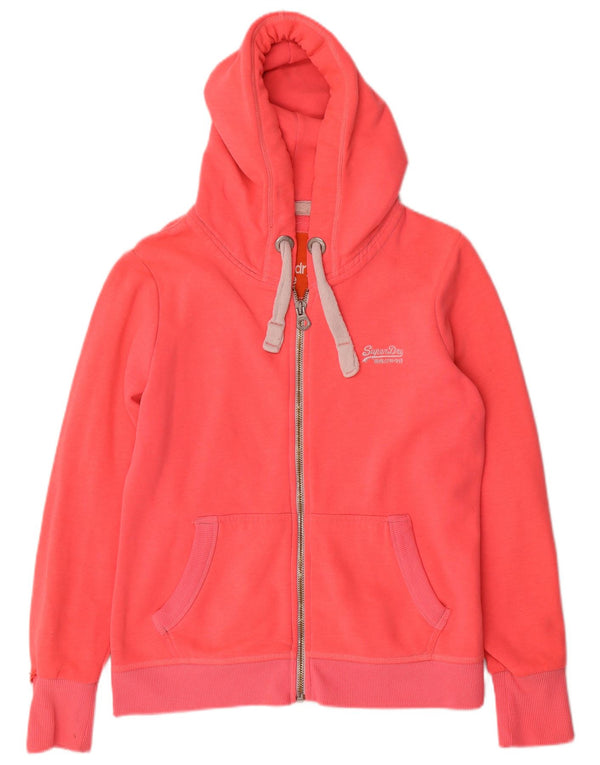 SUPERDRY Womens Zip Hoodie Sweater UK 18 XL Pink Polyester