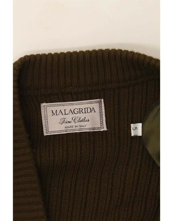 Pulover cardigan din piele intoarsa pentru barbati Malagrida XL verde