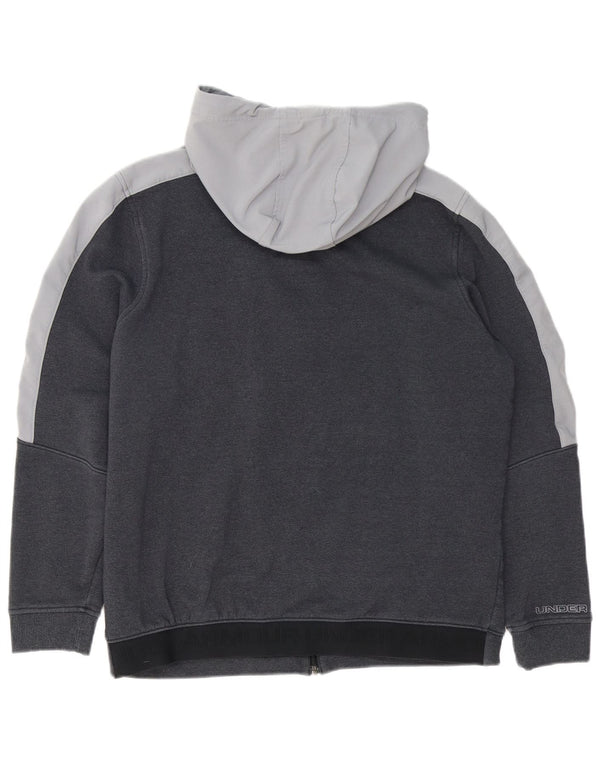 Pulover cu capota cu fermoar Under Armour pentru bărbați, mare, gri, bumbac color bloc