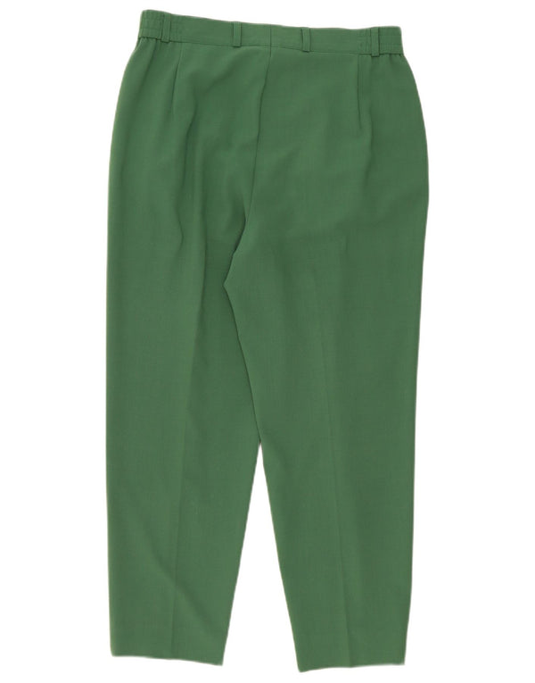 Pantaloni tăiați vintage cu talie înaltă pentru femei UK 14 Large W32 L25 Green