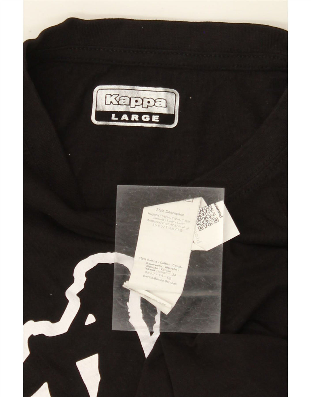 Tricou grafic KAPPA pentru bărbați Top mare din bumbac negru