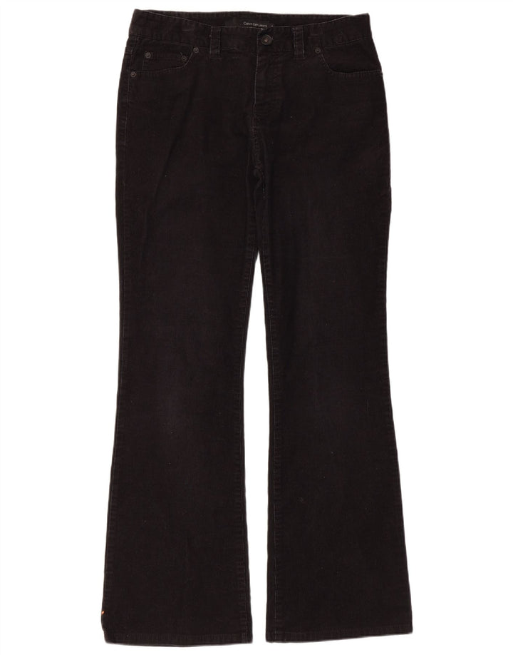 Pantaloni Calvin Klein pentru femei Bootcut din velur US 8 Medium W32 L31 Negru