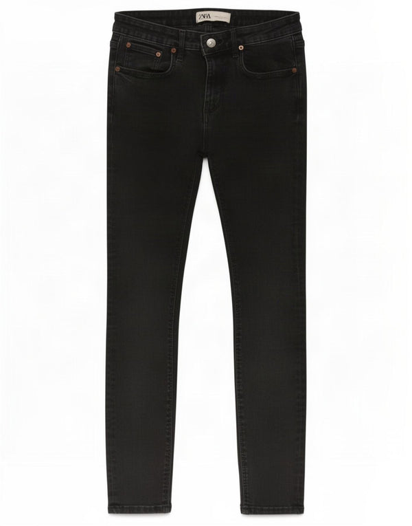 Blugi skinny dama Zara EU 38 Mici W28 L26 Bumbac negru