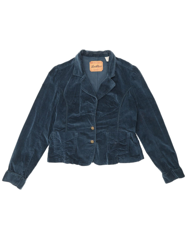 Jachetă Levi's pentru femei Signature, cu 2 nasturi, din catifea, UK 18 XL, bumbac albastru