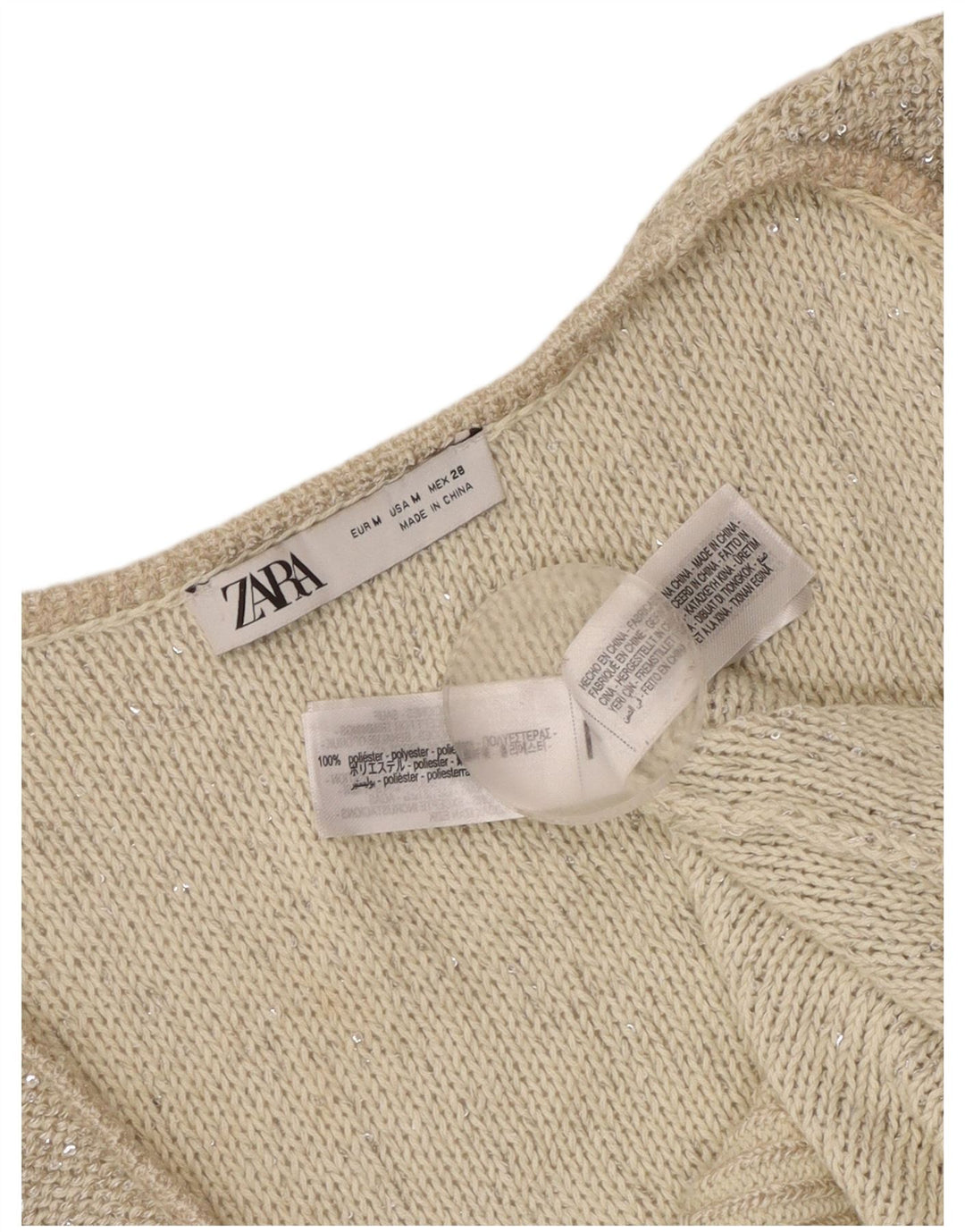 Vesta din tricot pentru femei Zara UK 12 Medium Gri Poliester