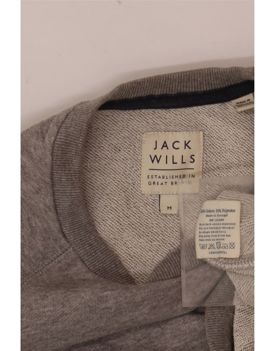 Pulover cu grafic pentru bărbați Jack Wills, bumbac cu pete, gri mediu