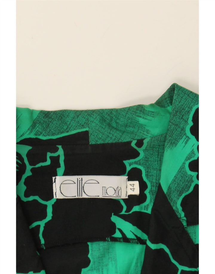 VINTAGE Womens 2 Button Blazer Jacket IT 44 Medium Green Floral Vintage Vintage and Second-Hand Vintage from Messina Hembry 