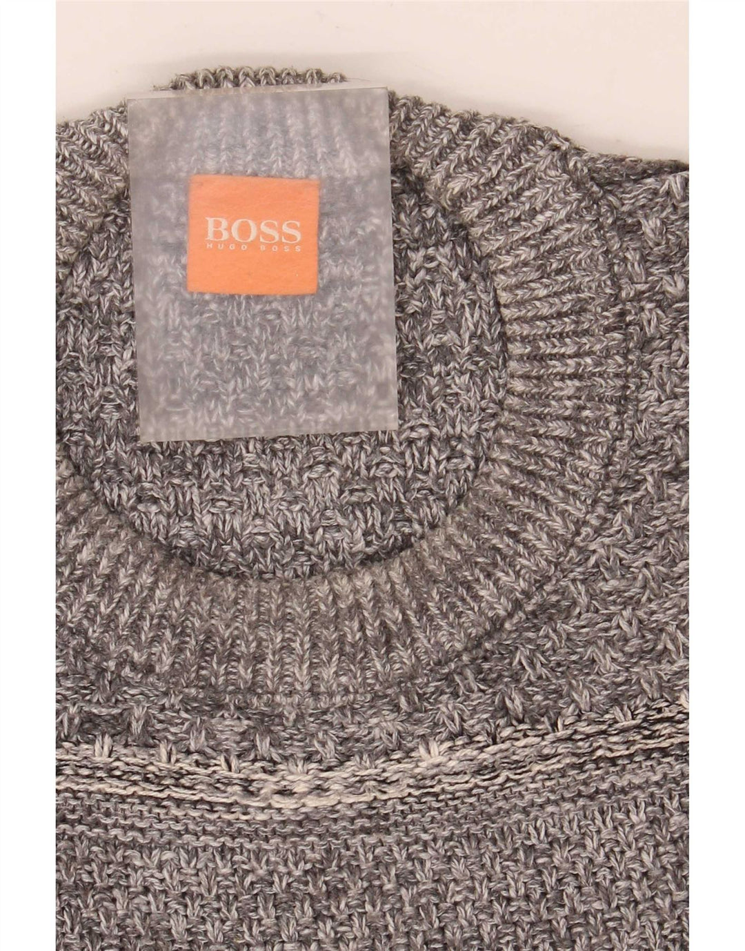 Pulover Hugo Boss pentru bărbați, cu gât crew, bumbac mare, gri