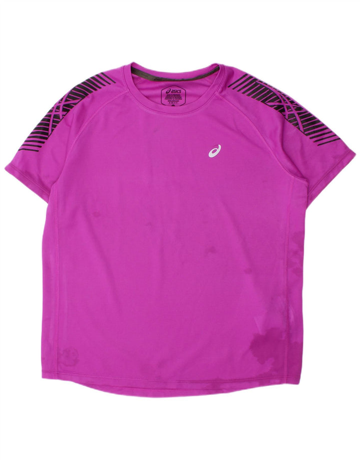 Tricou Asics pentru baieti Top 10-11 ani Poliester cu dungi violet mic