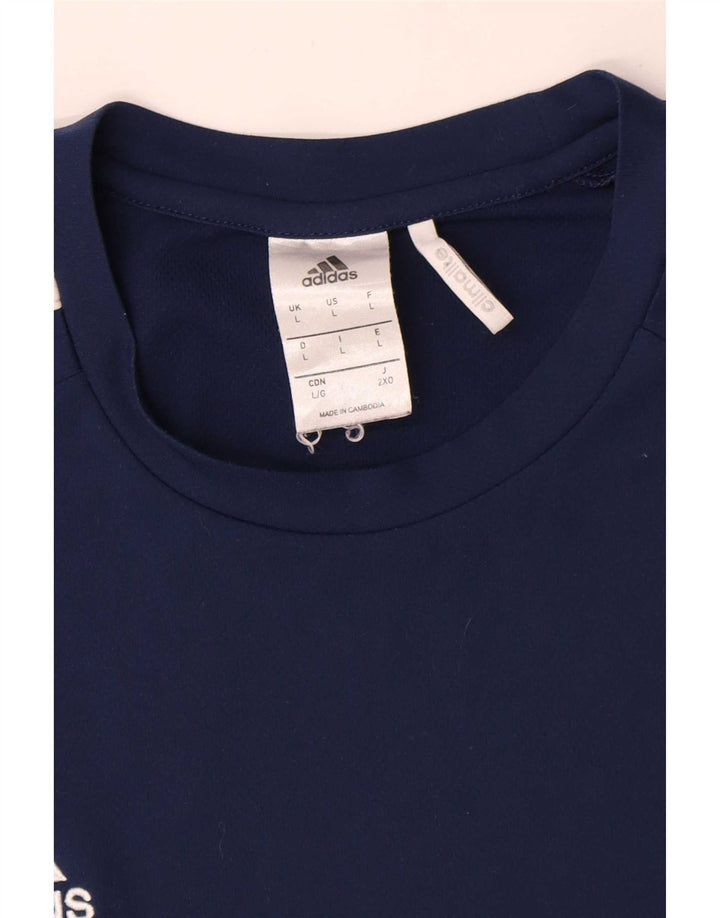 Tricou Adidas Climalite pentru bărbați Top mare, albastru bleumarin, poliester color bloc