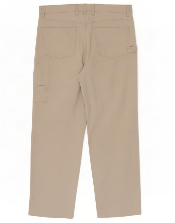 Pantaloni cargo drepți vintage pentru bărbați IT 50 Large W34 L30 Bej Bumbac