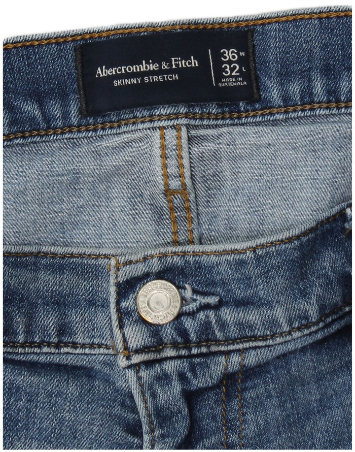 ABERCROMBIE & FITCH Blugi skinny stretch pentru bărbați W36 L32 Bumbac albastru