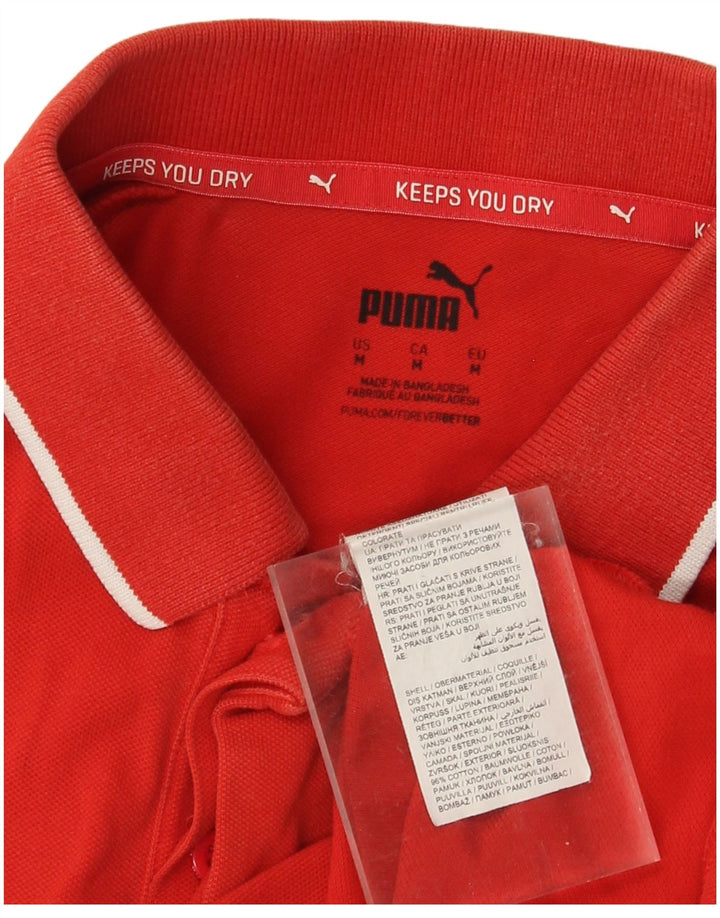 Tricou polo cu grafic Puma pentru bărbați, bumbac roșu mediu sport