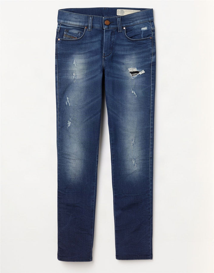 Blugi slim pentru femei Distressed Diesel W24 L27 Bumbac albastru