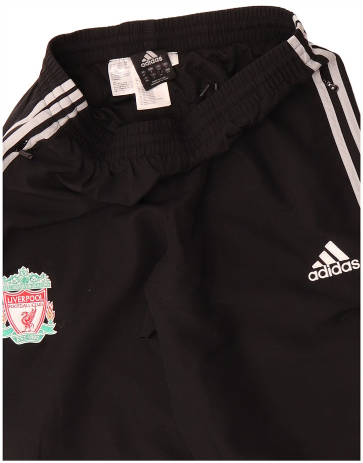 Pantaloni de trening Adidas pentru bărbați Liverpool Pantaloni de jogging, poliester mediu negru